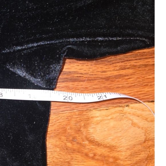 Impressions of California Black Velvet A-Line Dress Long Sleeve Vintage 90s M - Picture 8 of 11